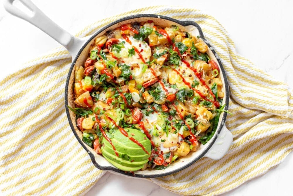 Breakfast Hash Recipe Potatoes Chorizo Eggs Avocado Easy Brunch Recipes UK Blogger