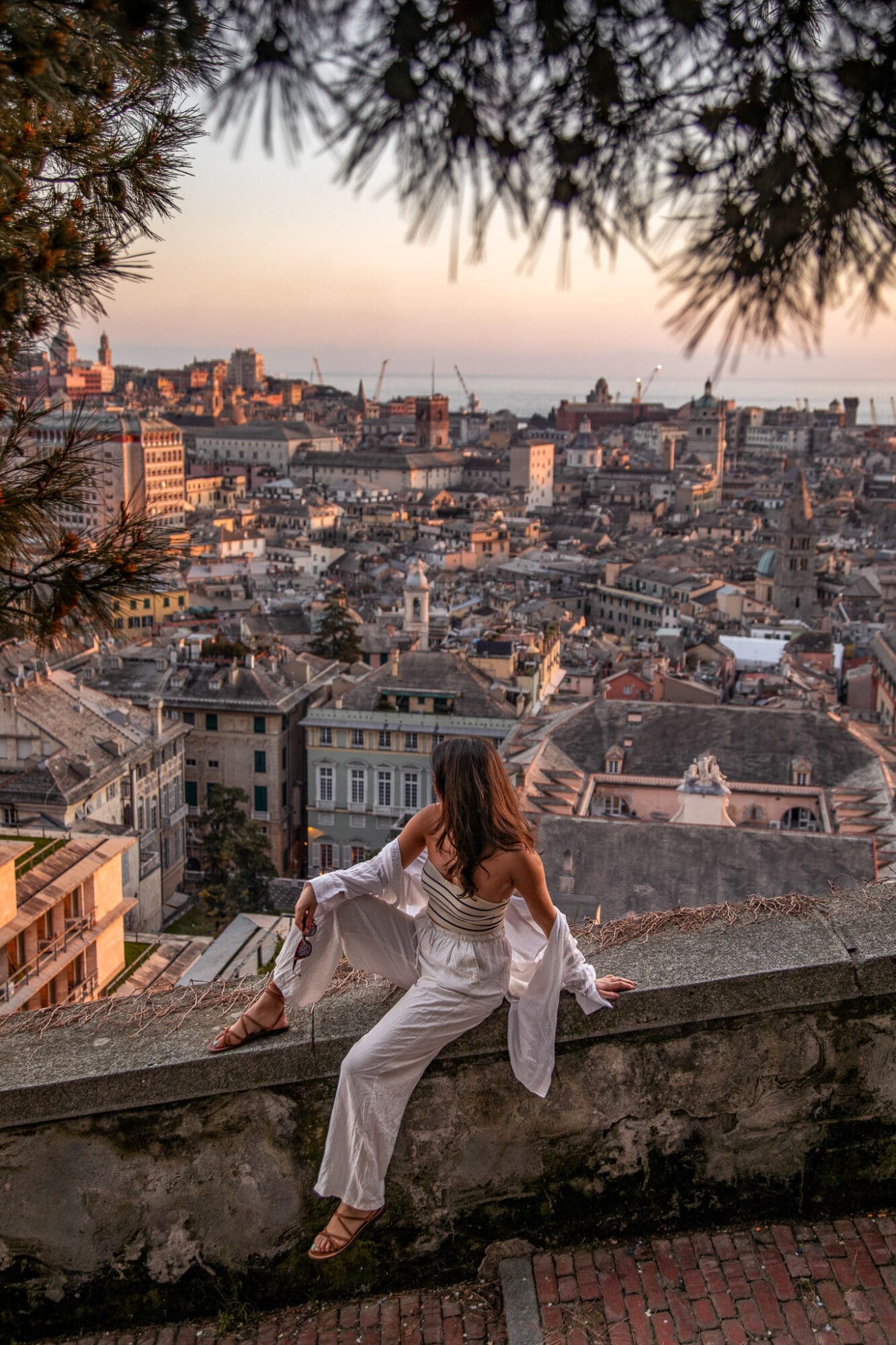 Viewpoint Spianata Castelletto Sunset Golden Hour Genoa Views