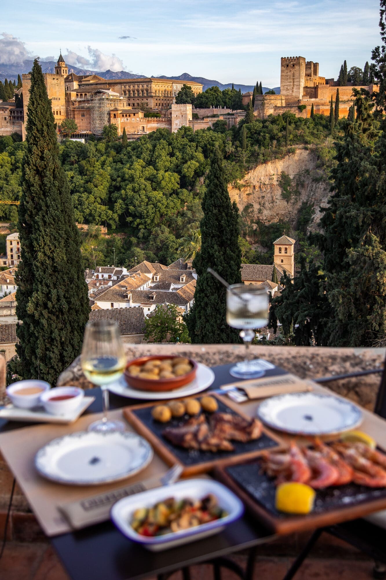 Granada Restaurants El Huerto de Juan Ranas, La Terraza View Alhambra Sunset